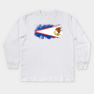 American Samoa watercolor flag Kids Long Sleeve T-Shirt